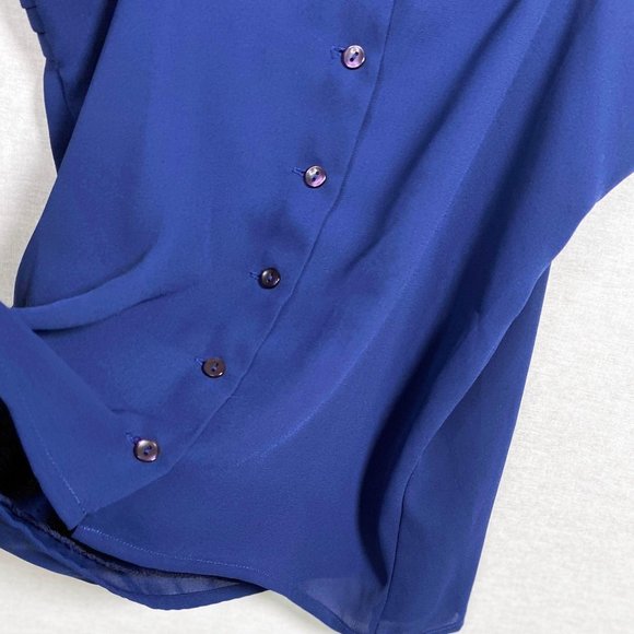 Vintage Upper Class Navy Blue Top, L - Picture 8 of 9